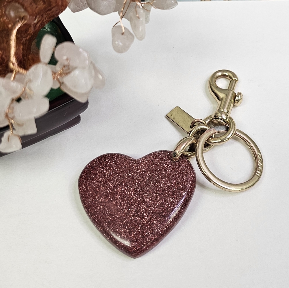 Coach Red and Gold Heart Key Holder - Picture 2 of 4